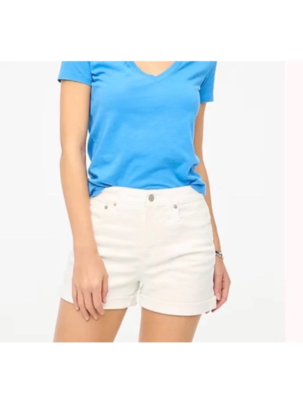 NWT J Crew Classic White Denim Short Cuffed Cotton Size 29 MSRP $80